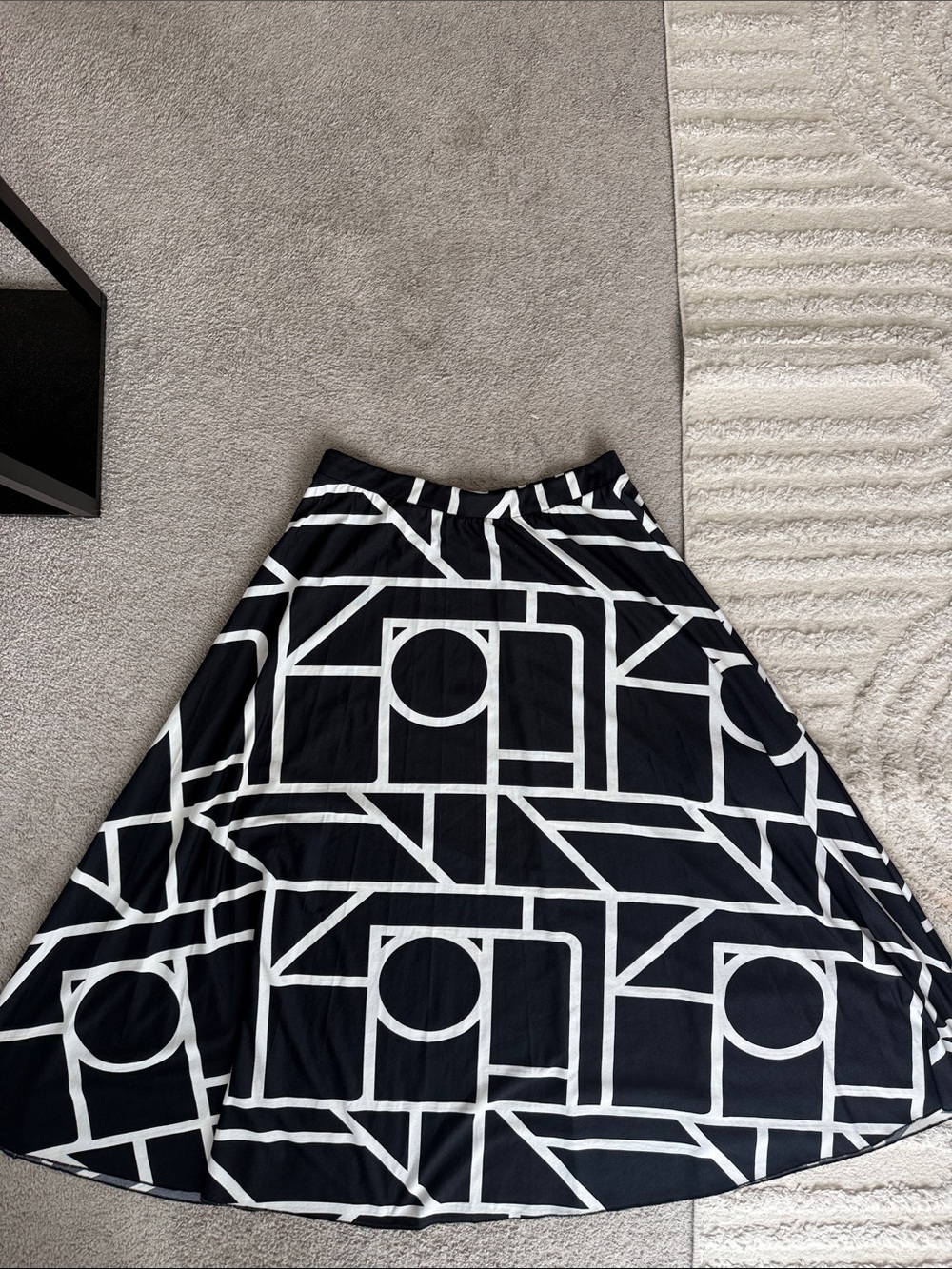 ASOS Black & White Circle-Print Skater Skirt